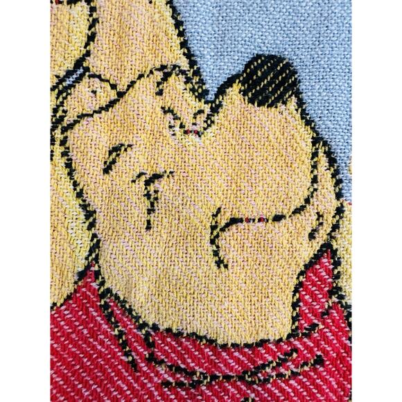 Vintage Disney Winnie The Pooh With Balloon Tapestry Blanket 42”x30” 1990s Throw - Picture 5 of 6